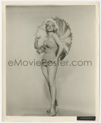 4t1583 MARILYN MONROE 8.25x10 still 1950s sexiest full-length swimsuit portrait holding parasol!