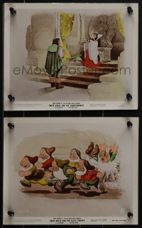 4t1829 SNOW WHITE & THE SEVEN DWARFS 2 color-glos 8x10 stills 1937 evil witch & six of the dwarfs!