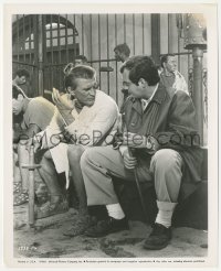 4t1648 SPARTACUS candid 8.25x10 still 1960 Stanley Kubrick & Kirk Douglas conferring between scenes!