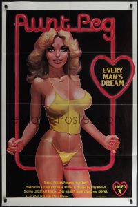 4t0972 AUNT PEG 1sh 1980 John Holmes, Jamie Gillis, art of Juliet Anderson in title role, very rare!