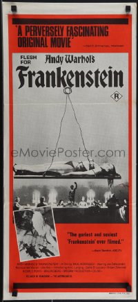 4t0445 ANDY WARHOL'S FRANKENSTEIN Aust daybill 1974 Joe Dallessandro, directed by Paul Morrissey!