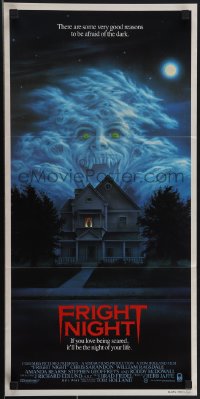 4t0471 FRIGHT NIGHT Aust daybill 1985 Sarandon, McDowall, best classic horror art by Peter Mueller!