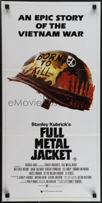 4t0472 FULL METAL JACKET Aust daybill 1987 Stanley Kubrick epic Vietnam War movie, Castle art!