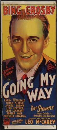 4t0475 GOING MY WAY Aust daybill 1944 close-up Richardson Studio art of Bing Crosby, ultra rare!