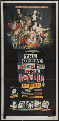 4t0477 GREAT ROCK 'N' ROLL SWINDLE Aust daybill 1981 Sex Pistols' punk Sid Vicious, different!