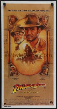 4t0483 INDIANA JONES & THE LAST CRUSADE Aust daybill 1989 Ford/Connery, brown background by Drew!