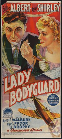 4t0489 LADY BODYGUARD Aust daybill 1943 Shirley & Albert eating soup by Richardson Studio, ultra rare!