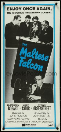 4t0492 MALTESE FALCON Aust daybill R1980s Humphrey Bogart, Peter Lorre, directed by John Huston!