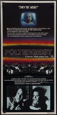 4t0508 POLTERGEIST Aust daybill 1982 Tobe Hooper horror classic, they're here, Heather O'Rourke!