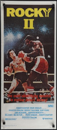 4t0512 ROCKY II Aust daybill 1979 Sylvester Stallone, Carl Weathers, boxing sequel!