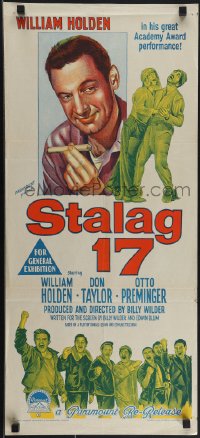 4t0523 STALAG 17 Aust daybill R1959 Wilder directed WWII classic, Richardson Studio, ultra rare!