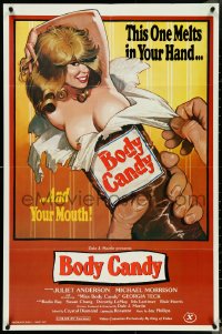 4t0998 BODY CANDY video/theatrical 25x38 1sh 1980 John Holmes, Juliet Anderson, sexy artwork!