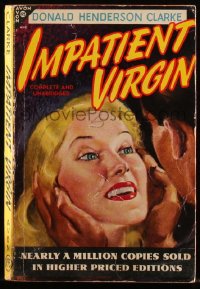 4t1386 IMPATIENT VIRGIN paperback book 1949 great cover art of beautiful blonde & her mate!