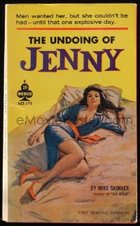 4t1402 UNDOING OF JENNY paperback book 1962 men wanted her, but she couldn't be had, sexy cover art!