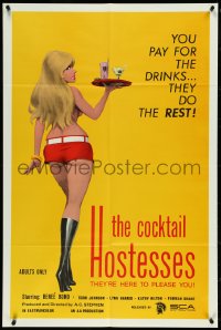 4t1015 COCKTAIL HOSTESSES 1sh 1973 written by Ed Wood, artwork of sexiest waitress!