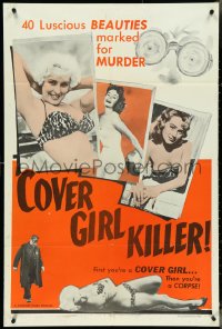 4t1020 COVER GIRL KILLER 1sh 1960 sexy Felicity Young is a cover girl & a corpse, very rare!