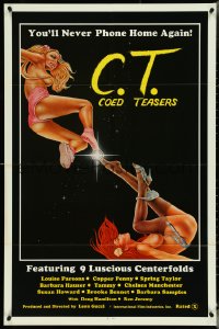 4t1009 C.T. COED TEASERS 1sh 1983 Ron Jeremy, sexy parody E.T. art, you'll never phone home again!