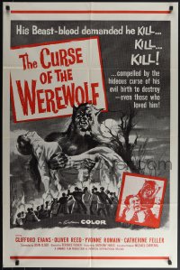 4t1022 CURSE OF THE WEREWOLF military 1sh 1961 Hammer, art of Oliver Reed holding victim by Joseph Smith!