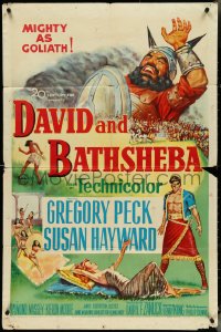 4t1023 DAVID & BATHSHEBA 1sh 1951 Biblical Gregory Peck broke God's commandment for sexy Susan Hayward