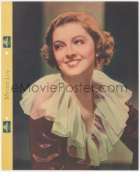 4t0317 MYRNA LOY Dixie ice cream premium 1935 sexy close portrait + movie images & info on back!