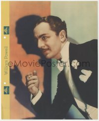 4t0318 WILLIAM POWELL Dixie ice cream premium 1935 smoking portrait in tuxedo, images & info on back!