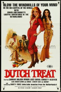 4t1038 DUTCH TREAT 25x38 1sh 1977 Carrah Major-Minor, Christy Kluiver, xxx rated, sexy artwork!