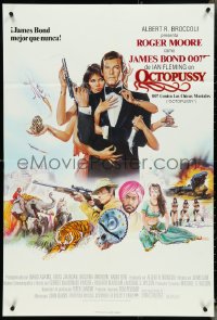 4t1212 OCTOPUSSY export English 1sh 1983 Roger Moore as James Bond & sexy Maud Adams by Goozee!