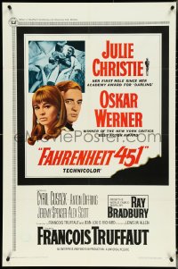 4t1053 FAHRENHEIT 451 1sh 1967 Francois Truffaut, Julie Christie, Oskar Werner, Ray Bradbury!