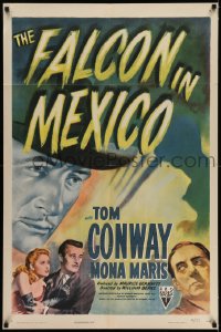 4t1054 FALCON IN MEXICO 1sh 1944 detective Tom Conway and pretty Mona Maris, cool film noir art!