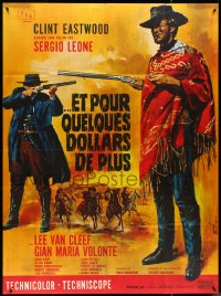 4t0176 FOR A FEW DOLLARS MORE French 1p R1970s Leone, Jean Mascii art of Clint Eastwood & Van Cleef