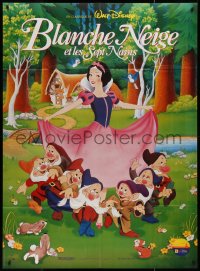 4t0187 SNOW WHITE & THE SEVEN DWARFS French 1p R1992 Disney cartoon classic, great different art!