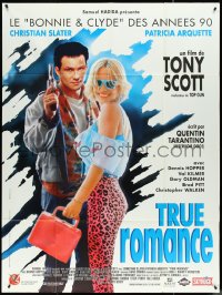 4t0188 TRUE ROMANCE French 1p 1993 Christian Slater & Patricia Arquette, Tarantino, cast style!