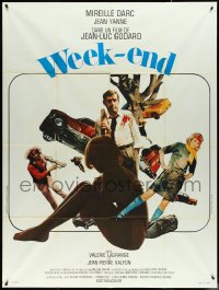 4t0191 WEEK END French 1p 1968 Jean-Luc Godard, great montage with sexy Mireille Darc!