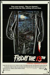 4t1069 FRIDAY THE 13th 1sh 1980 great Alex Ebel art, slasher classic, 24 hours of terror!