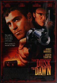 4t1075 FROM DUSK TILL DAWN 1sh 1995 George Clooney with smoking gun & Quentin Tarantino, vampires!