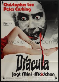 4t0393 DRACULA A.D. 1972 German 1972 Hammer, completely different art of vampire Christopher Lee!