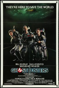 4t1081 GHOSTBUSTERS 1sh 1984 Bill Murray, Dan Aykroyd & Harold Ramis here to save the world!