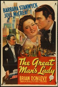 4t1089 GREAT MAN'S LADY 1sh 1941 Barbara Stanwyck marries Joel McCrea and lives to be 109!