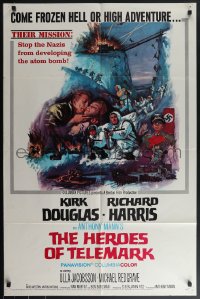 4t1100 HEROES OF TELEMARK 1sh 1966 Kirk Douglas & Richard Harris stop Nazis making atom bomb!