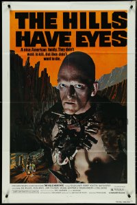 4t1102 HILLS HAVE EYES 1sh 1978 Wes Craven, classic creepy image of sub-human Michael Berryman!