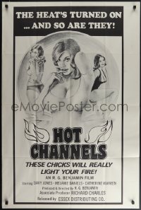 4t1109 HOT CHANNELS 1sh R70s man who replaces his wife with a sex simulator, wacky and rare!