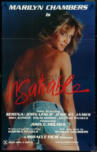 4t0319 INSATIABLE 24x37 1sh 1980 super sexy topless Marilyn Chambers wearing only jean shorts!