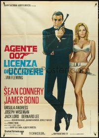 4t0266 DR. NO Italian 1p R1970s art of Sean Connery as James Bond & sexy Ursula Andress in bikini!