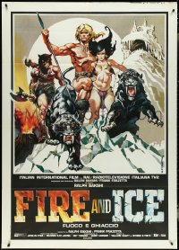 4t0130 FIRE & ICE Italian 1p 1983 Ralph Bakshi & Frank Frazetta fantasy feature cartoon, ultra rare!