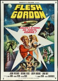 4t0132 FLESH GORDON Italian 1p 1975 sexy sci-fi spoof, cool completely different art, ultra rare!