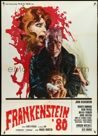 4t0134 FRANKENSTEIN '80 Italian 1p 1972 Mario Mancini, bloody artwork, different & ultra rare!