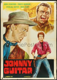 4t0142 JOHNNY GUITAR Italian 1p R1970s different art of Crawford, Borgnine & Hayden, Ray, rare!