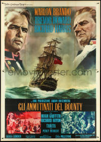 4t0118 MUTINY ON THE BOUNTY style B Italian 2p 1962 different art of Marlon Brando by Enzo Nistri!