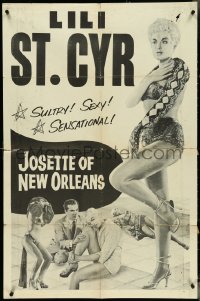 4t1133 JOSETTE OF NEW ORLEANS 1sh 1950s sexy stripper Lili St. Cyr in Miami Florida, ultra rare!