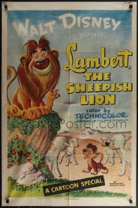 4t1140 LAMBERT THE SHEEPISH LION 1sh 1951 Walt Disney, wonderful cartoon images, ultra rare!